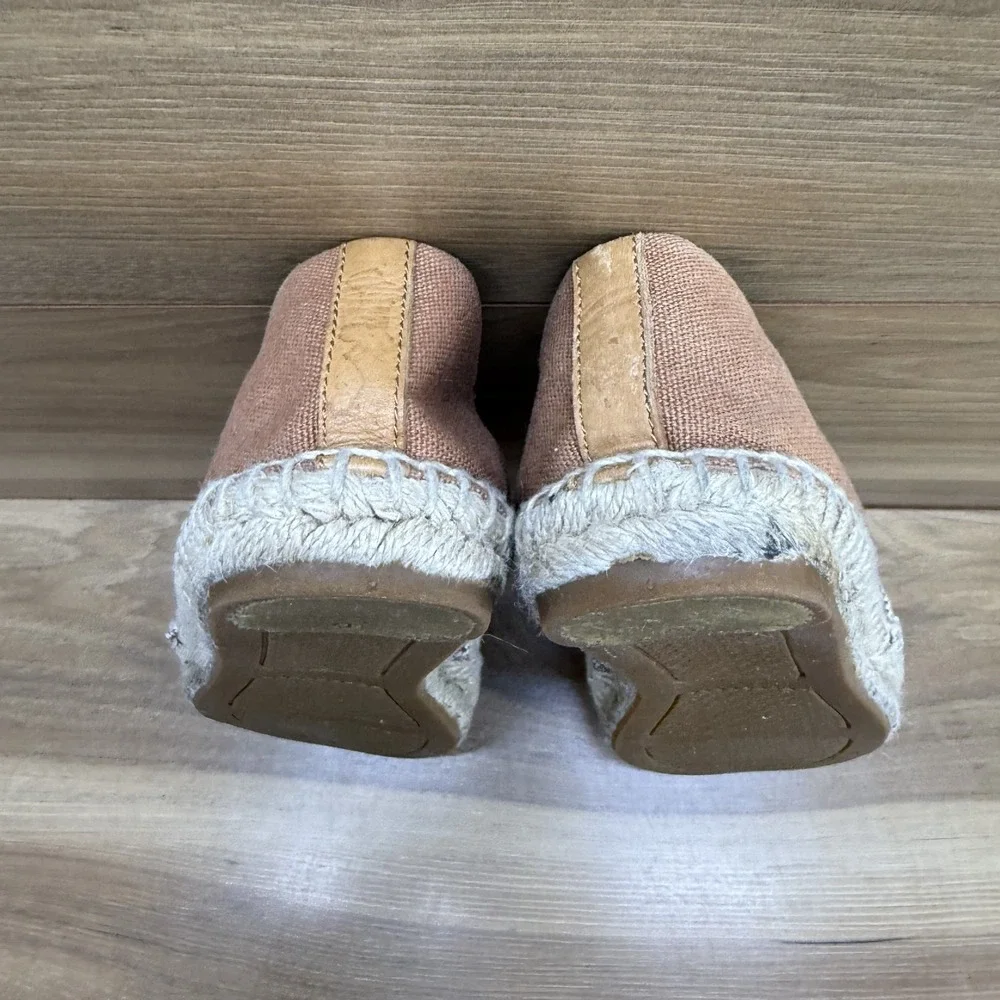 Tory Burch Cream and Tan Canvas Espadrilles with Logo Trim